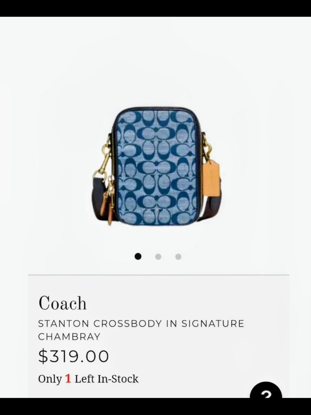 Coach Stanton Signature Chambray Crossbody - Blue